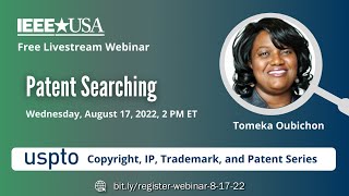 Livestream Webinar Patent Searching USPTO Series [upl. by Esirtal629]