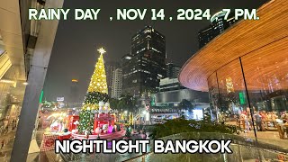 4K HDR Rainy Day  Nightlight Bangkok Around Central World  14 Nov 2024 [upl. by Waldman920]