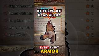 EVERY Event Armor 🥚 KuluYaKu Head Alpha  Monster Hunter World MHW Shorts [upl. by Filip]