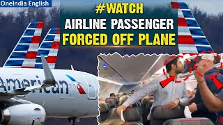 American Airlines Passenger Removed from Plane After Using Antisemitic Slur Video Shows  Oneindia [upl. by Nnayram]