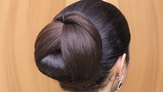 Wow  Voluminous Hair Bun Style Using Donut  Easy Hairstyles For Long Hair  Juda Hairstyle Simple [upl. by Perrin]