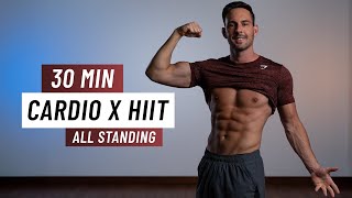 30 Min Cardio HIIT Workout  ALL STANDING  No Squats or Lunges [upl. by Shermy]