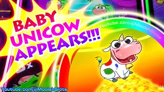 BABY UNICOW APPEARS BONUS on Journey to the Planet Moolah CASINO SLOTS [upl. by Kenelm350]