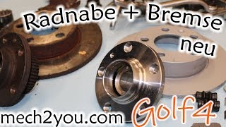 🛠️ Bremsen hinten haben Totalschaden  Radnabe beim Golf 4 wechseln  DIY Auto Tutorial [upl. by Vicki]