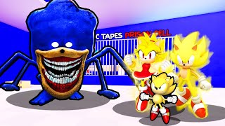 SUPER SONIC FAMILY VS SHIN SONIC TAPES PRISON RUN IN ROBLOX [upl. by Oregolac980]