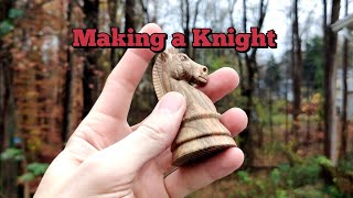 Making a Knight Chess piece from wood woodworking [upl. by Daisy899]