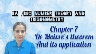 de moivres theorem ch 7 ex71 concept and examples [upl. by Lodi]