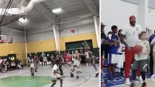 Carmelo Anthonys Son Kiyan Anthony Hits CLUTCH 3 pointer Carmelo Anthony Gets HYPE [upl. by Shulins]