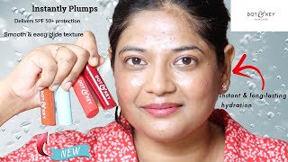 Dot amp Key SPF 50 Barrier Repair Hydrating Lip Balm Review  Instantly Plumps Ceramide NonGreasy [upl. by Libyc]