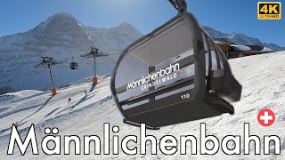 Männlichenbahn Grindelwald Terminal to Männlichen Scenic Gondola Ride 4K [upl. by Terti380]