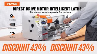 VEVOR Brushless Mini Metal Lathe Machine 7x16180mm400mm 800W Digital Display Continuously [upl. by Mitzl376]