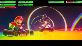 The Super Mario Bros Movie 2023 Rainbow Road Ambush Scene with healthbars [upl. by Drallim]