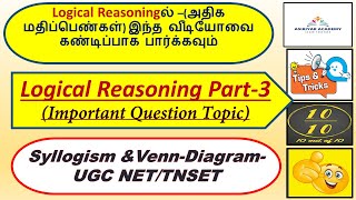 Logical ReasoningPart 3SyllogismMost Important TopicsClear ExplanationsUGC NETTNSET PAPER1 [upl. by Gnart]