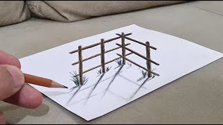 very easy 3d drawing on paper for beginners [upl. by Notled]