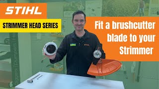 How to fit a brushcutter blade to your strimmer head  Stihl Strimmer head series [upl. by Tingey557]