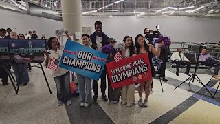 Olympians return to United States from Paris [upl. by Zadoc493]