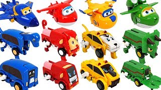 Super Wings have friends Dinosaurs animals auto transforming car Carnimals appeared  DuDuPopTOY [upl. by Adohr]