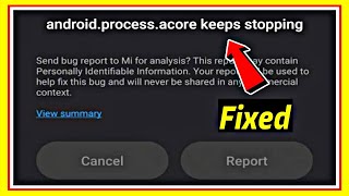 androidprocessacore keeps stopping mi  Xiaomi  redmi  android process acore has stopped [upl. by Desta]