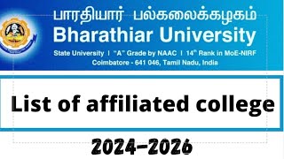 Bharathiar University affiliated colleges 1402024 2025 video [upl. by Follansbee129]