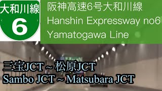 【車載動画  driving view 】🇯🇵阪神高速6号大和川線 三宝JCT松原JCT  Hanshin Expressway no6 Yamatogawa Line [upl. by Keldah]