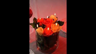 Light your mood up🤗 Make amazing rose candle🌹 [upl. by Nnahtur]