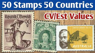 Old Stamps Value  50 Rare Stamps From 50 Countries Around The World  Valuable Philately [upl. by Jahn]