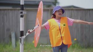 School Patrol pedestrian crossing training video in te reo Māori [upl. by Aihsatan]