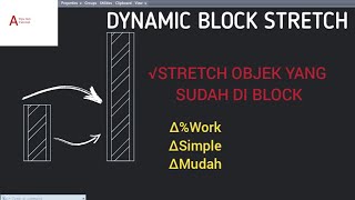 Cara stretch dinding yang di Block  DYNAMIC BLOCK STRETCH AUTOCAD [upl. by Vasiliki]