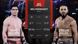 UFC Edmonton Malott vs Giles UFC 5 Simulation [upl. by Salesin157]