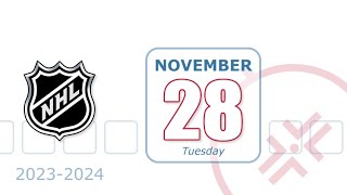 NHL Nov 28 2023  Standings ‧ Game Recaps ‧ Schedule [upl. by Ferne]