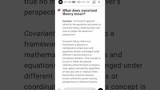 What does covariant theory mean [upl. by Ralph183]