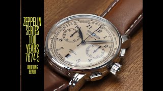 Zeppelin Series 100 Years Jahre 76745 Quartz Watch  Unboxing e Review  Valjoux Relogios [upl. by Conlan]