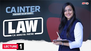 CA Inter Law lecture 1 for May 25 Attempt By CA Ankita Patni [upl. by Afatsum]