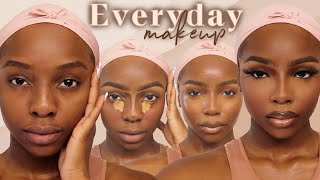 My GoTo Flawless DRUGSTORE Everyday DarkSkin MakeUp Routine for Black WOC [upl. by Assylem368]