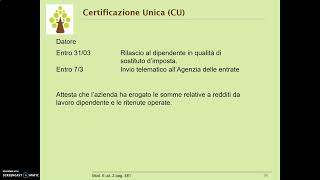 19 La Certificazione Unica e i modelli Unico 730 e 770 [upl. by Adnolaj380]