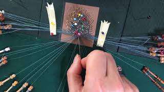 Bobbin Lacemaking Torchon Lace Small Holed Spiders [upl. by Navoj]