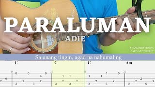 PARALUMAN  ADIE FINGERSTYLE GUITAR COVER TUTORIAL TAB  CHORDS  LYRICS [upl. by Oenire]