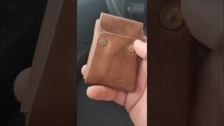 Perfect wallet for the minimalist edc This is in Corium natural horse leather Really unique look [upl. by Malek115]