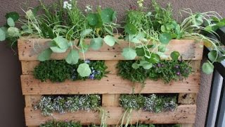 Paletten Garten Vertical Gardening Hochbeet selber bauen europaletten Paletten [upl. by Nibas]