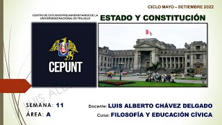 CÍVICA ESTADO Y CONSTITUCIÓN 🏛️ REPASO CEPUNT 2022 [upl. by Meehar]