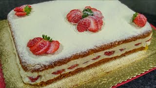 RECEITA INCRÍVEL DE BOLO DE LEITE NINHO COM MORANGOS [upl. by Thorstein]