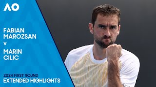 Fabian Marozsan v Marin Cilic Extended Highlights  Australian Open 2024 First Round [upl. by Kippy]