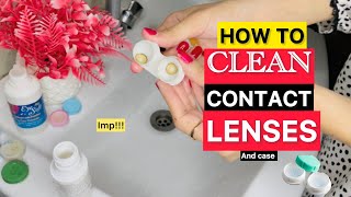 How To CleanWash Contact Lenses And Lense Case  Easy Way To Wash Contact Lenses At Home [upl. by Ahtram]