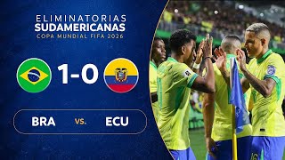 BRASIL vs ECUADOR 10  RESUMEN  ELIMINATORIAS SUDAMERICANAS  FECHA 7 [upl. by Sorel]