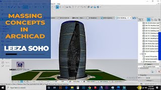 ARCHICAD CONCEPT MASSING LEEZA SOHO tower modeled with ARCHICAD [upl. by Notac]