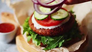 Meating Halfway  PlantBased Burger Recipe [upl. by Inglebert]