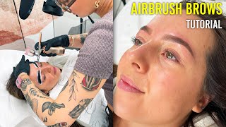 How To Airbrush Brows With Hybrid Tint Full Tutorial [upl. by Loredo]