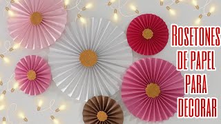 CÓMO HACER ROSETONES DE PAPEL O CARTULINA PARA DECORAR FIESTAS  DIY SAN VALENTÍN PASO A PASO [upl. by Naoma]