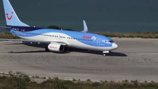 OOJAU Jetairfly Boeing 7378K5WL Corfu Airport with Live ATC 1080p [upl. by Dolph]