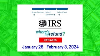 IRS Wheres My Refund Weekly Update  January 28 February 3 2024 [upl. by Annawik]